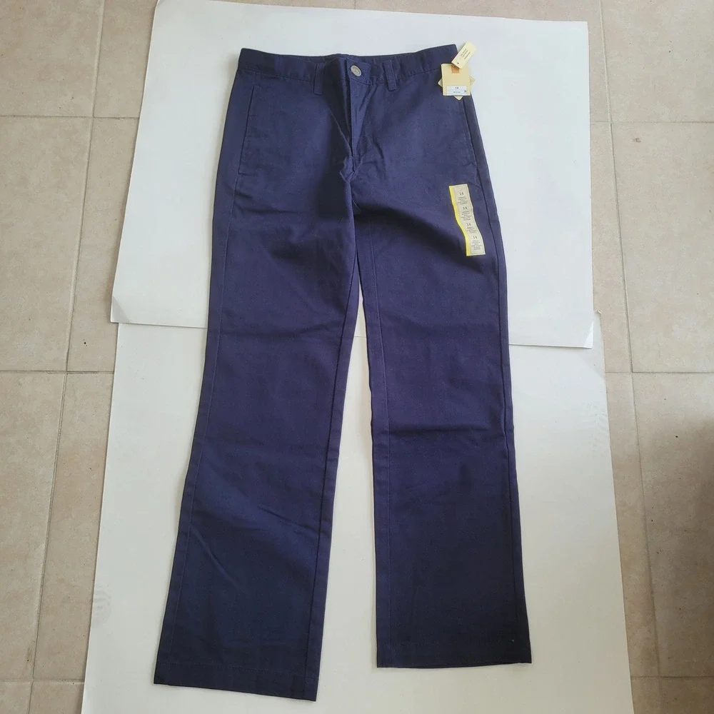 Cherokee Boys Ultimate Khaki Uniform‎ Pants Size 14 Xavier Navy Blue NWT 2 Pack